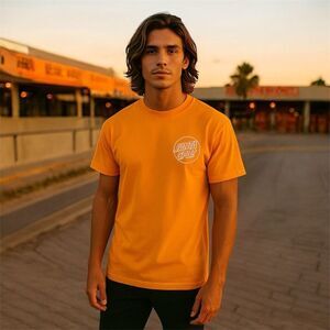 Santa Cruz Mens Bright Yellow Logo GraphicTee Size S 90s Retro Skater Streetwear